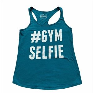 Gym Selfie Green Athletic Tank